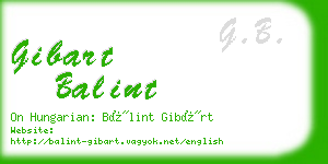 gibart balint business card